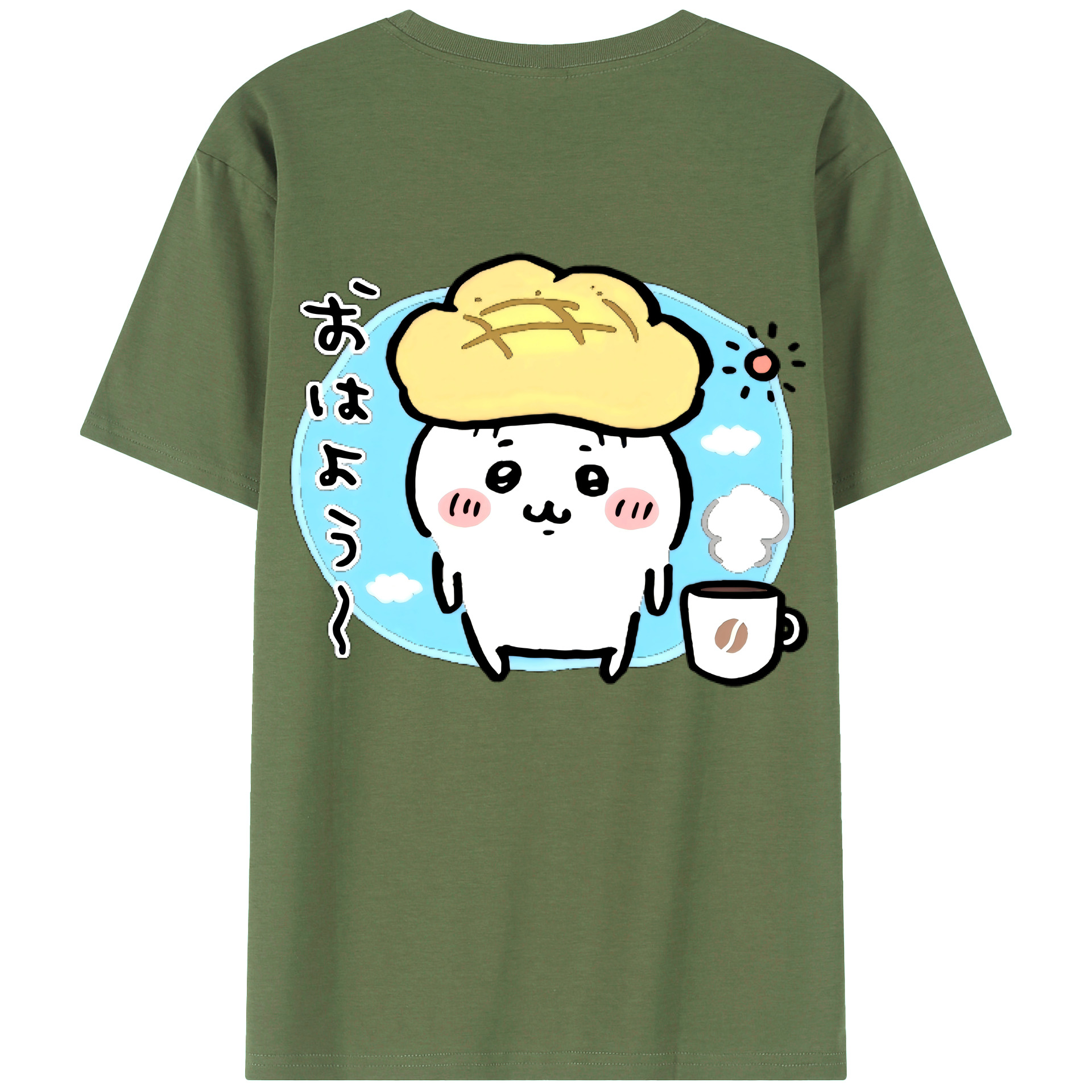 （画像用） ちいかわ ちいかわ Chii-kawa chiikawa 綿100％ メンズ半袖Tシャツ（バックプリント） 通気性
